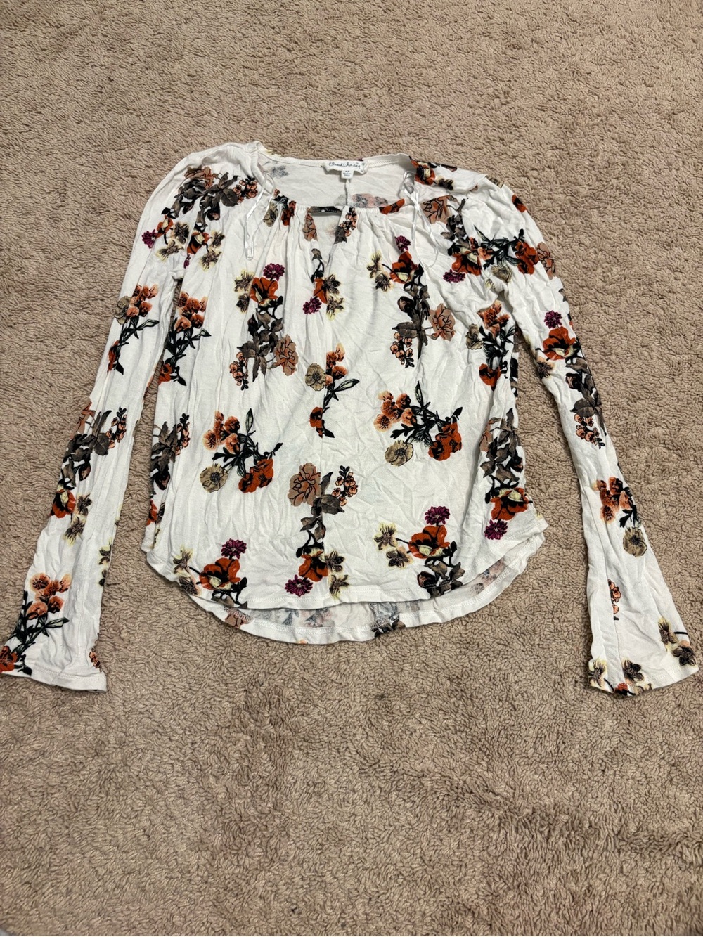 Cloud Chaser White Floral Long-Sleeve Blouse